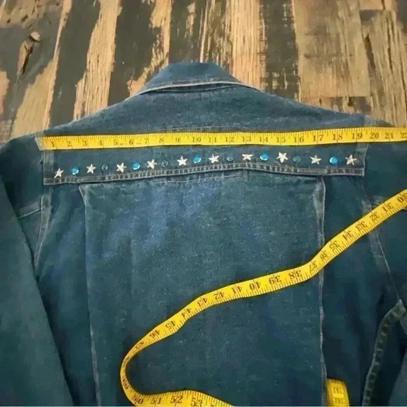 Vintage 80s Oversized Denim Western Cowboy Rodeo Jean Jacket Men’s Small - Picture 11 of 16